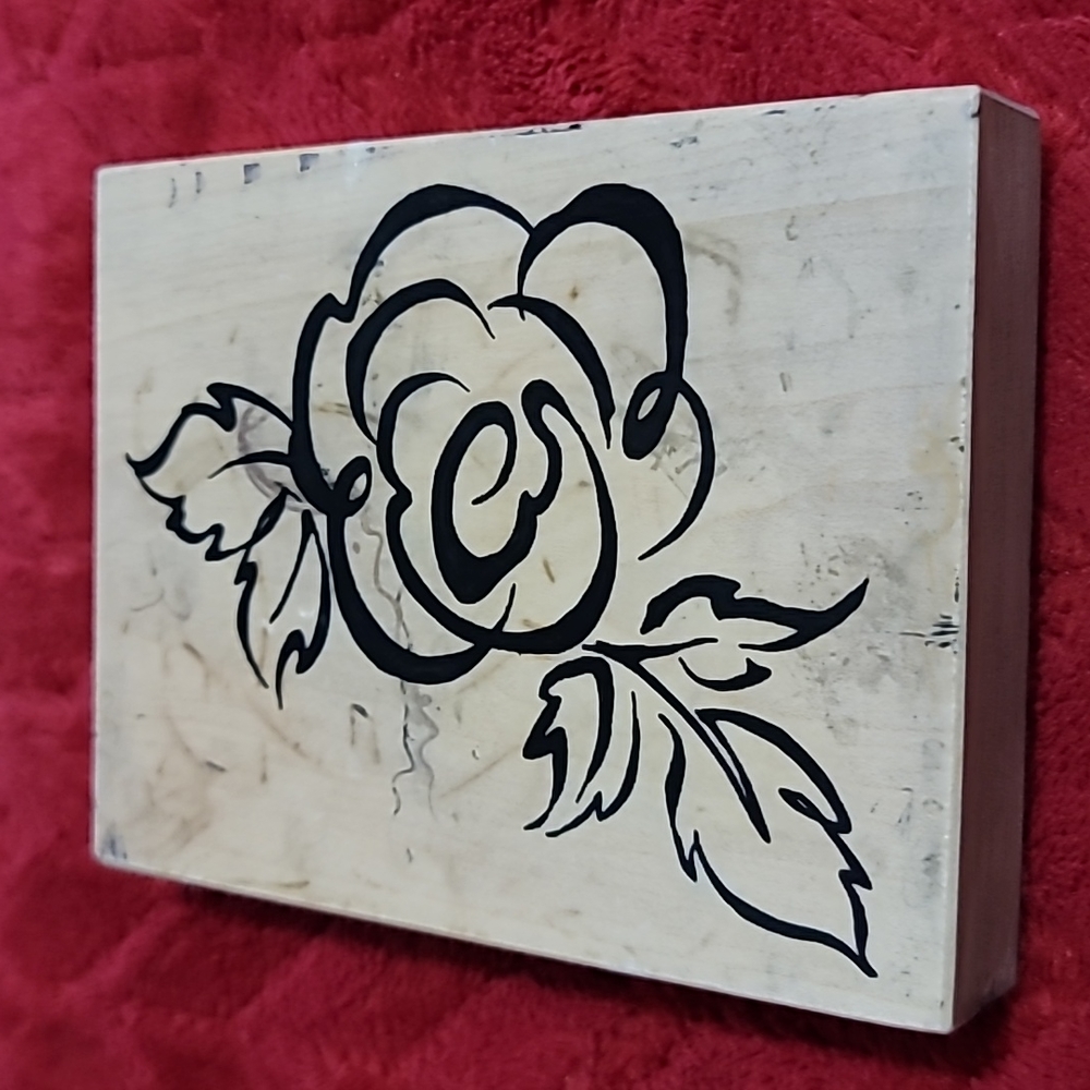 Flower Wooden Rubber Stamp